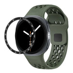 Dây đồng hồ silicone khóa ngược màu đen và viền tốc độ, dành cho Samsung Galaxy Watch8 44mm, Samsung Galaxy Watch8 40mm