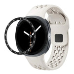 Dây đồng hồ silicone khóa ngược màu đen và viền tốc độ, dành cho Samsung Galaxy Watch8 44mm, Samsung Galaxy Watch8 40mm