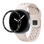 Dây đồng hồ silicone khóa ngược màu đen và viền tốc độ, dành cho Samsung Galaxy Watch8 44mm, Samsung Galaxy Watch8 40mm