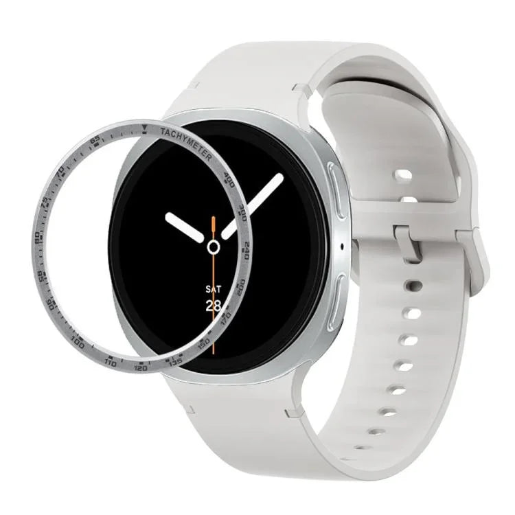 Dây đồng hồ silicone thêu màu trơn và viền tốc độ, dành cho Samsung Galaxy Watch8 44mm, Samsung Galaxy Watch8 40mm