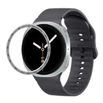 Speed Bezel and Solid Color Stitched Silicone Watch Band, For Samsung Galaxy Watch8 44mm, For Samsung Galaxy Watch8 40mm
