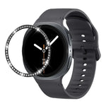Dây đồng hồ silicone thêu màu trơn và viền kim cương, dành cho Samsung Galaxy Watch8 44mm, Samsung Galaxy Watch8 40mm
