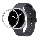 Dây đồng hồ silicone thêu màu trơn và viền kim cương, dành cho Samsung Galaxy Watch8 44mm, Samsung Galaxy Watch8 40mm