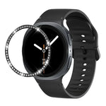 Dây đồng hồ silicone thêu màu trơn và viền kim cương, dành cho Samsung Galaxy Watch8 44mm, Samsung Galaxy Watch8 40mm