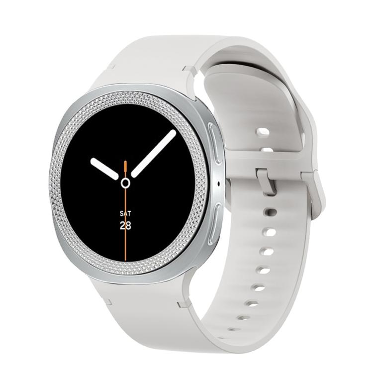 Dây Đeo Đồng Hồ Silicone Viền Họa Tiết Hình Thoi Và Màu Đơn May Chắc, Cho Samsung Galaxy Watch8 44mm, Cho Samsung Galaxy Watch8 40mm