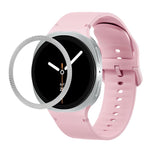 Dây Đeo Đồng Hồ Silicone Viền Họa Tiết Hình Thoi Và Màu Đơn May Chắc, Cho Samsung Galaxy Watch8 44mm, Cho Samsung Galaxy Watch8 40mm