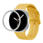 Dây Đeo Đồng Hồ Silicone Viền Họa Tiết Hình Thoi Và Màu Đơn May Chắc, Cho Samsung Galaxy Watch8 44mm, Cho Samsung Galaxy Watch8 40mm