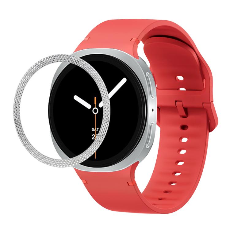 Dây Đeo Đồng Hồ Silicone Viền Họa Tiết Hình Thoi Và Màu Đơn May Chắc, Cho Samsung Galaxy Watch8 44mm, Cho Samsung Galaxy Watch8 40mm