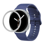 Dây Đeo Đồng Hồ Silicone Viền Họa Tiết Hình Thoi Và Màu Đơn May Chắc, Cho Samsung Galaxy Watch8 44mm, Cho Samsung Galaxy Watch8 40mm
