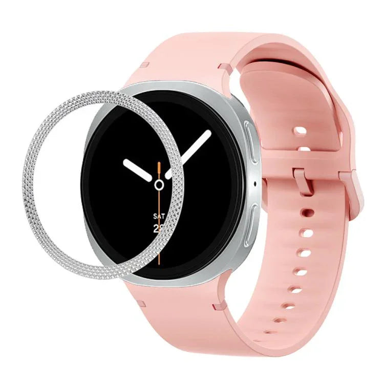 Dây Đeo Đồng Hồ Silicone Viền Họa Tiết Hình Thoi Và Màu Đơn May Chắc, Cho Samsung Galaxy Watch8 44mm, Cho Samsung Galaxy Watch8 40mm