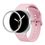 Dây Đeo Đồng Hồ Silicone Viền Họa Tiết Hình Thoi Và Màu Đơn May Chắc, Cho Samsung Galaxy Watch8 44mm, Cho Samsung Galaxy Watch8 40mm