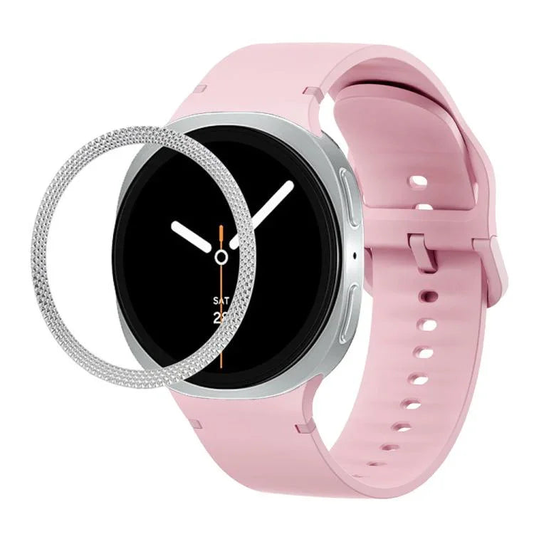 Dây Đeo Đồng Hồ Silicone Viền Họa Tiết Hình Thoi Và Màu Đơn May Chắc, Cho Samsung Galaxy Watch8 44mm, Cho Samsung Galaxy Watch8 40mm