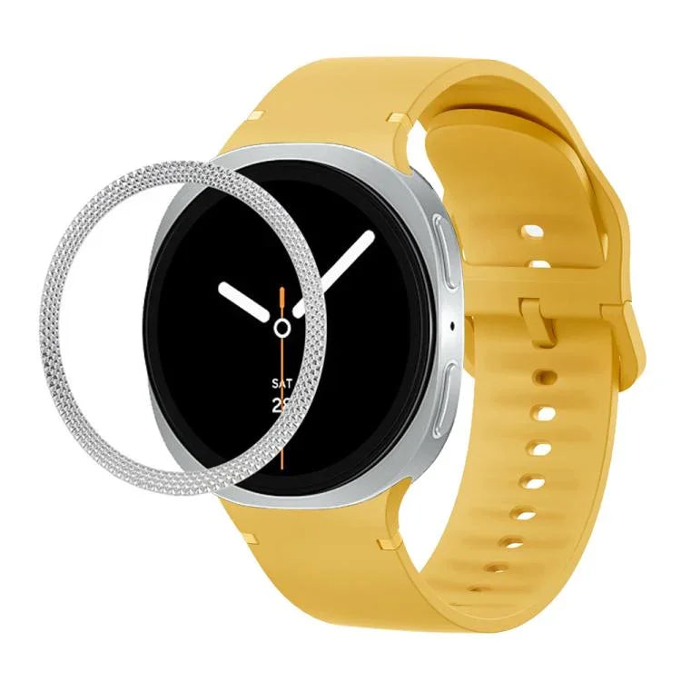 Dây Đeo Đồng Hồ Silicone Viền Họa Tiết Hình Thoi Và Màu Đơn May Chắc, Cho Samsung Galaxy Watch8 44mm, Cho Samsung Galaxy Watch8 40mm