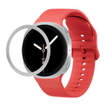 Dây Đeo Đồng Hồ Silicone Viền Họa Tiết Hình Thoi Và Màu Đơn May Chắc, Cho Samsung Galaxy Watch8 44mm, Cho Samsung Galaxy Watch8 40mm