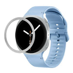 Dây Đeo Đồng Hồ Silicone Viền Họa Tiết Hình Thoi Và Màu Đơn May Chắc, Cho Samsung Galaxy Watch8 44mm, Cho Samsung Galaxy Watch8 40mm