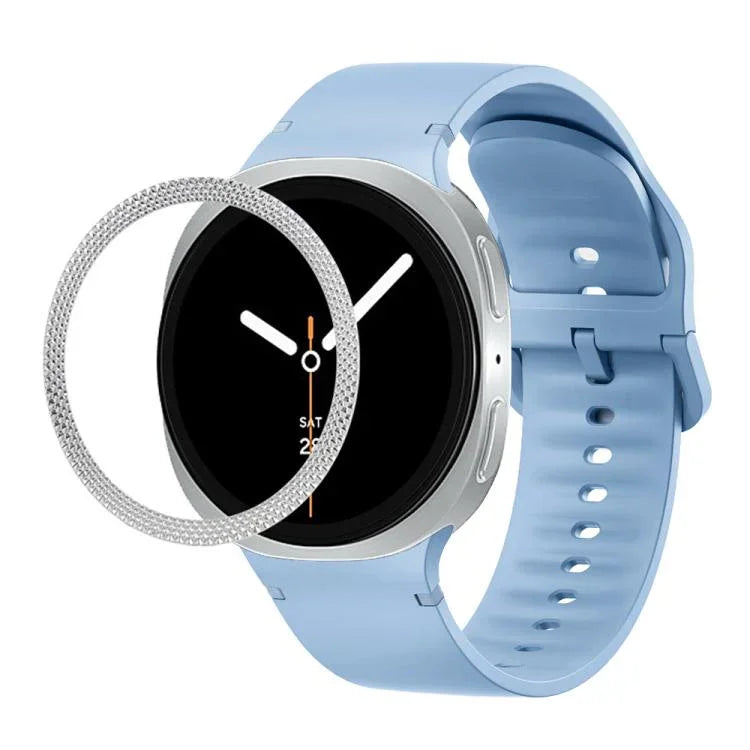 Dây Đeo Đồng Hồ Silicone Viền Họa Tiết Hình Thoi Và Màu Đơn May Chắc, Cho Samsung Galaxy Watch8 44mm, Cho Samsung Galaxy Watch8 40mm