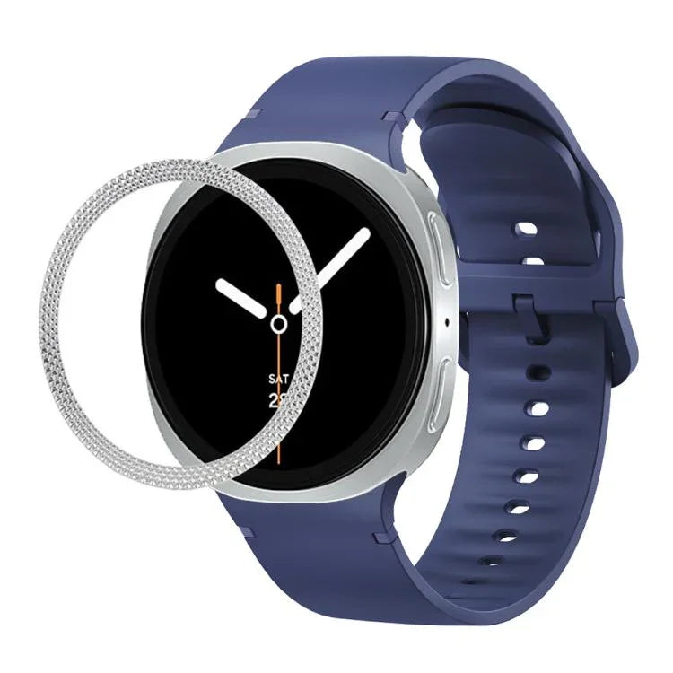 Dây Đeo Đồng Hồ Silicone Viền Họa Tiết Hình Thoi Và Màu Đơn May Chắc, Cho Samsung Galaxy Watch8 44mm, Cho Samsung Galaxy Watch8 40mm