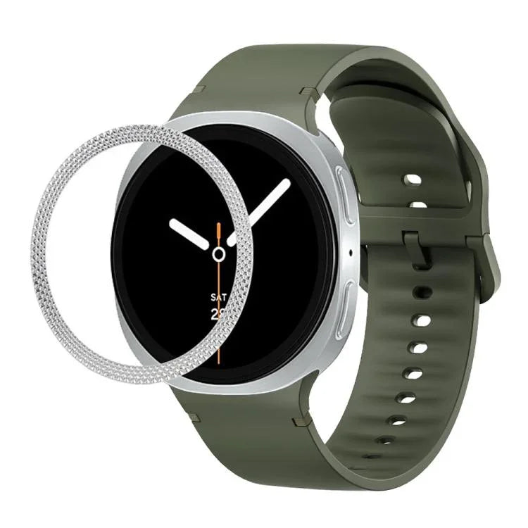 Dây Đeo Đồng Hồ Silicone Viền Họa Tiết Hình Thoi Và Màu Đơn May Chắc, Cho Samsung Galaxy Watch8 44mm, Cho Samsung Galaxy Watch8 40mm