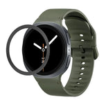 Dây Đeo Đồng Hồ Silicone Viền Họa Tiết Hình Thoi Và Màu Đơn May Chắc, Cho Samsung Galaxy Watch8 44mm, Cho Samsung Galaxy Watch8 40mm