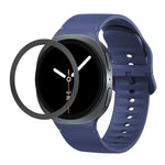 Dây Đeo Đồng Hồ Silicone Viền Họa Tiết Hình Thoi Và Màu Đơn May Chắc, Cho Samsung Galaxy Watch8 44mm, Cho Samsung Galaxy Watch8 40mm