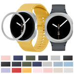 Dây Đeo Đồng Hồ Silicone Viền Họa Tiết Hình Thoi Và Màu Đơn May Chắc, Cho Samsung Galaxy Watch8 44mm, Cho Samsung Galaxy Watch8 40mm