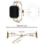Dây đồng hồ vòng tay hoa 5 cánh Zircon khảm đồng, Dành cho Apple Watch 46mm / 49mm / 45mm / 44mm, Dành cho Apple Watch 42mm / 41mm / 40mm / 38mm