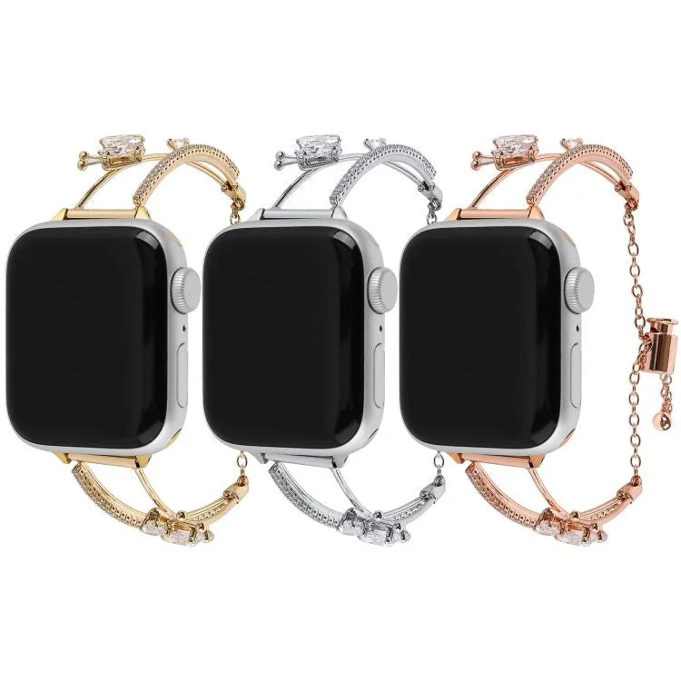Dây đồng hồ vòng tay Zircon bướm khảm đồng, Dành cho Apple Watch 46mm / 49mm / 45mm / 44mm, Dành cho Apple Watch 42mm / 41mm / 40mm / 38mm