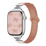Dây đồng hồ silicone từ tính eo nhỏ Bow, dành cho Apple Watch 46mm / 49mm / 45mm / 44mm, dành cho Apple Watch 42mm / 41mm / 40mm / 38mm