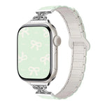 Dây đồng hồ silicone từ tính eo nhỏ Bow, dành cho Apple Watch 46mm / 49mm / 45mm / 44mm, dành cho Apple Watch 42mm / 41mm / 40mm / 38mm