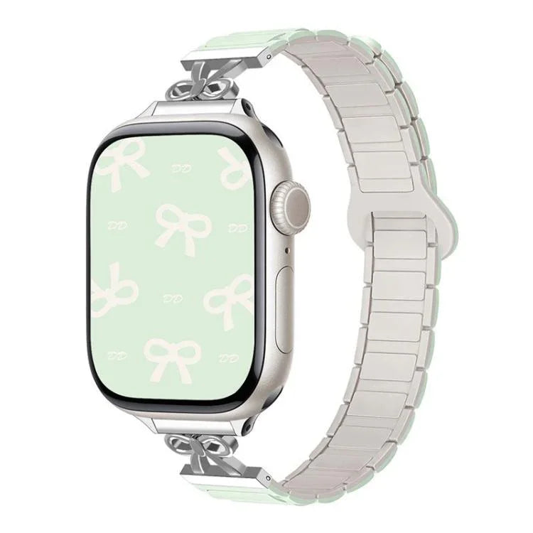 Dây đồng hồ silicone từ tính eo nhỏ Bow, dành cho Apple Watch 46mm / 49mm / 45mm / 44mm, dành cho Apple Watch 42mm / 41mm / 40mm / 38mm
