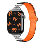Dây đồng hồ silicone từ tính eo nhỏ Bow, dành cho Apple Watch 46mm / 49mm / 45mm / 44mm, dành cho Apple Watch 42mm / 41mm / 40mm / 38mm