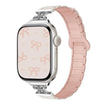 Dây đồng hồ silicone từ tính eo nhỏ Bow, dành cho Apple Watch 46mm / 49mm / 45mm / 44mm, dành cho Apple Watch 42mm / 41mm / 40mm / 38mm