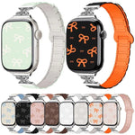 Dây đồng hồ silicone từ tính eo nhỏ Bow, dành cho Apple Watch 46mm / 49mm / 45mm / 44mm, dành cho Apple Watch 42mm / 41mm / 40mm / 38mm