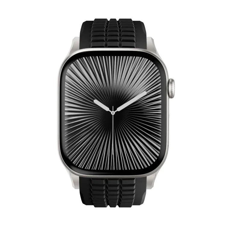 Dây đồng hồ silicone khóa gập họa tiết nổi, dành cho Apple Watch 46mm / 49mm / 45mm / 44mm
