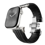 Dây đồng hồ silicone khóa gập họa tiết nổi, dành cho Apple Watch 46mm / 49mm / 45mm / 44mm