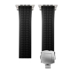 Dây đồng hồ silicone khóa gập họa tiết nổi, dành cho Apple Watch 46mm / 49mm / 45mm / 44mm