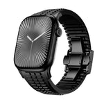 Dây đồng hồ silicone khóa gập họa tiết nổi, dành cho Apple Watch 46mm / 49mm / 45mm / 44mm