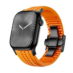 Dây đồng hồ silicone khóa gập họa tiết nổi, dành cho Apple Watch 46mm / 49mm / 45mm / 44mm