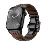 Dây đồng hồ silicone khóa gập họa tiết nổi, dành cho Apple Watch 46mm / 49mm / 45mm / 44mm