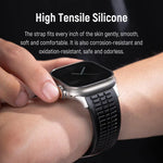 Dây đồng hồ silicone khóa gập họa tiết nổi, dành cho Apple Watch 46mm / 49mm / 45mm / 44mm
