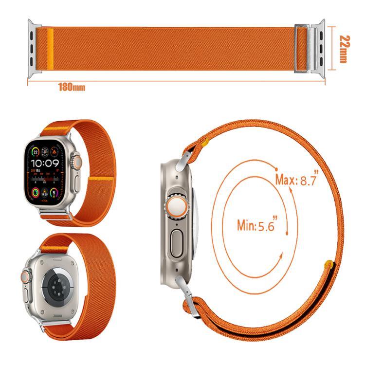 Dây đồng hồ nylon co giãn vòng đơn điều chỉnh, dành cho Apple Watch 46mm / 49mm / 45mm / 44mm, dành cho Apple Watch 42mm / 41mm / 40mm / 38mm