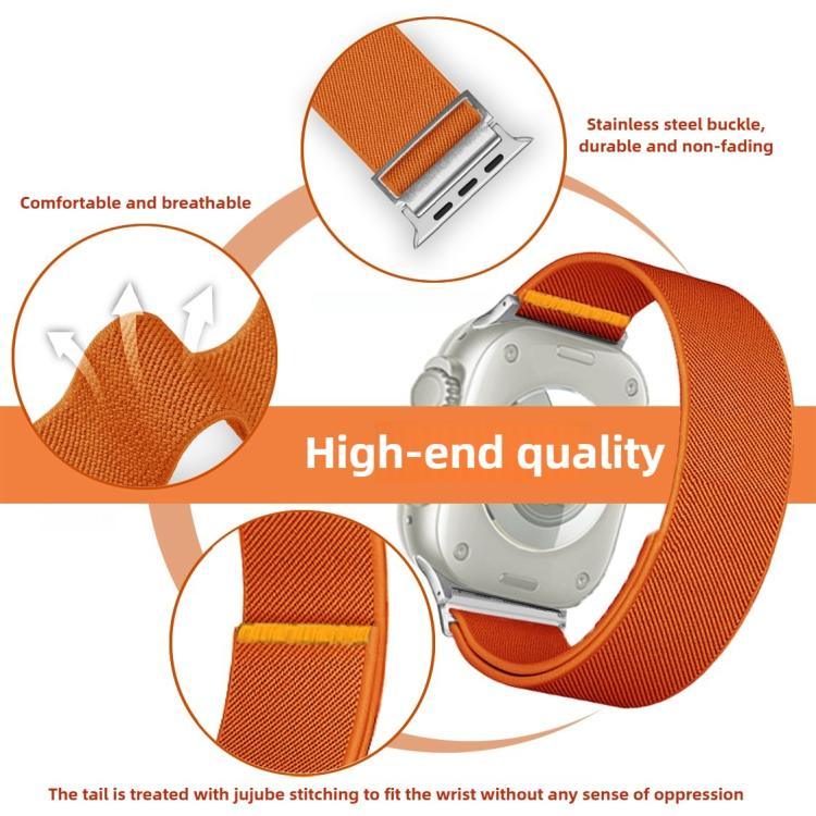 Dây đồng hồ nylon co giãn vòng đơn điều chỉnh, dành cho Apple Watch 46mm / 49mm / 45mm / 44mm, dành cho Apple Watch 42mm / 41mm / 40mm / 38mm