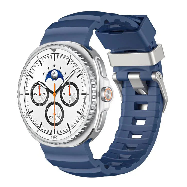 Silver Buckle Silicone Watch Band, For Samsung Galaxy Watch8 / Watch8 Classic