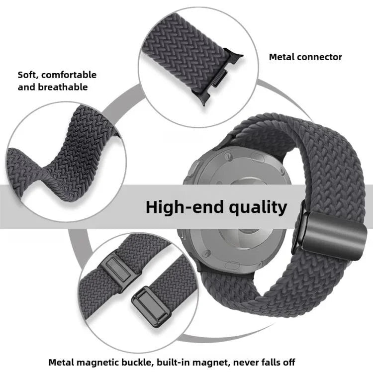 Dây đồng hồ nylon bện khóa nam châm, dành cho Samsung Galaxy Watch8 / Watch8 Classic