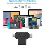 JUNSUNMAY Bộ chuyển đổi OTG 2 trong 1 USB 3.0 sang Micro USB và Type-C, 2 trong 1
