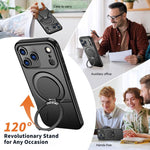 Ốp lưng điện thoại PC Kalebol nam châm MagSafe xoay, dành cho iPhone 17 Pro Max, iPhone 17 Pro, iPhone 17, iPhone Air, iPhone 16 Pro Max, iPhone 16 Pro