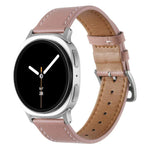 Dây đồng hồ da thật khóa bạc thép không gỉ, Dành cho Samsung Galaxy Watch8 / Watch8 Classic