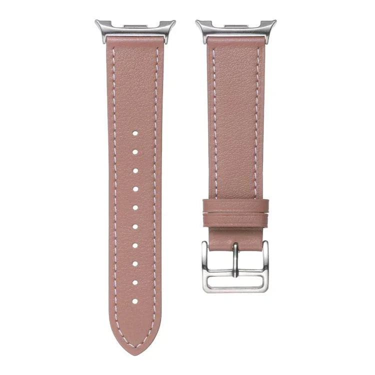 Dây đồng hồ da thật khóa bạc thép không gỉ, Dành cho Samsung Galaxy Watch8 / Watch8 Classic