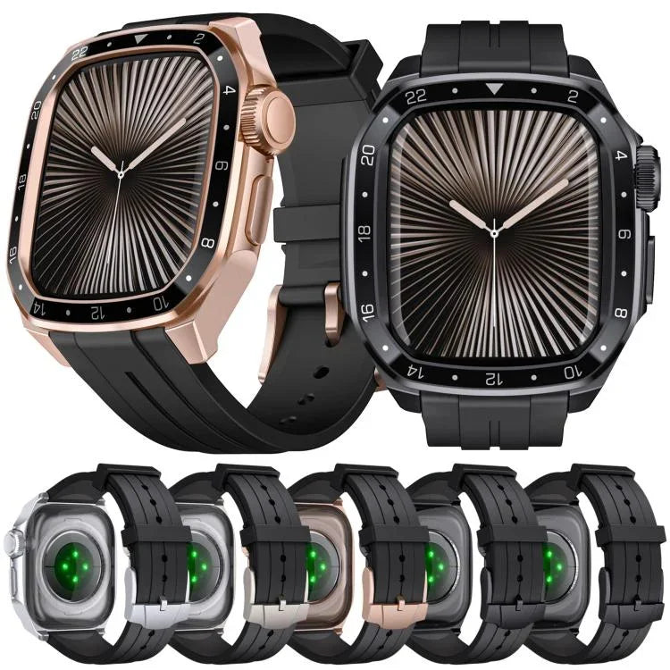 Dây Đeo Đồng Hồ Silicone Khung Kim Loại Tích Hợp Mô Hình Tỉ Lệ, Dành Cho Apple Watch Series 10 46mm