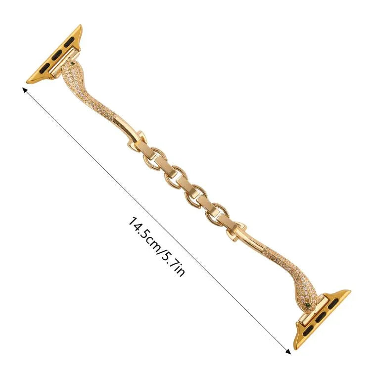 Dây Đeo Đồng Hồ Đầu Rắn Đính Zircon Mạ Đồng, Dành Cho Apple Watch 46mm / 49mm / 45mm / 44mm, Dành Cho Apple Watch 42mm / 41mm / 40mm / 38mm